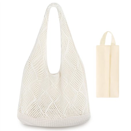 1 pièce sac crochet+1 pièce à cosmétiques, sac plage femme, été femme,beach bag,à main ete,cabas de plage,grand