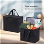 2 pièce Grand Sac Isotherme (40L+40L) + 10 pièce banquise,Noir Sac Isotherme Courses(41x26x33cm),Pliable Sacs isothermes,glacièr
