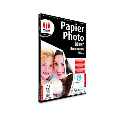 Micro Application Papier Photo - Papier Photo A4 - Feuille A4 - Papier imprimante - Tirage Photo - Papier Impression Photo - Pap