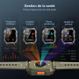 Blackview Montre Connectée Homme, Fonction Ilumination, Double Bracelets, Écran 1.39" TFT, Cardiofréquence/SPO2 à 24 Heures, Ana