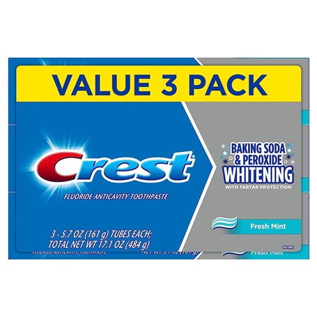 Crest Lot de 3 tubes de dentifrice pour protection des caries et du tartre