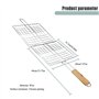 Universel Grille de Barbecue Portable Griller Panier Griller Panier avec Poignée en Bois Grilles de Poisson Pliables Barbecue av