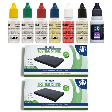 GTE Kit d'évaluation de bijoux en or et argent 10 K 14 K 18 K 22 K 24 K platine palladium Test métaux précieux 999 925