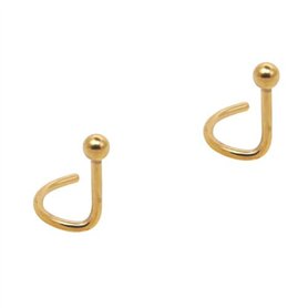 DENI Lot de 2 piercings pour nez avec bâton incurvé