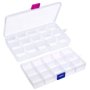 Kissral 2pcs Petite Boite de Rangement avec Couvercle Transparent Boite Plastique Ajustable Boite de Rangement Compartiment pour