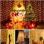 POWZOO Rideau Lumineux,3m*3m -300LED Guirlande Lumineuse Rideau,8 Modes d'Eclairage USB Télécommande avec Minuterie .Etanche IP4