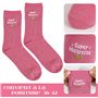 BOFUNX Chaussettes Paillettes Femme Super Maîtresse Chaussettes Socquettes Rose d’amour Respirant Anniversaire Fête Noël Cadeau