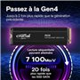 CRUCIAL - P310 - SSD interne - 4 To - PCIe Gen4 NVMe M.2 - Avec dissipateur - Vitesse lecture Jusqu'a 7100 Mo/s - CT4000P310SSD5