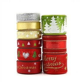 Pveath Rubans de Noël 9 Rubans de Cadeau Rouge/Argent/Or/Vert Gros-Grain Bande Stripe Brillant pour Cadeau, Gâteau, Enveloppemen Pveath Rubans de Noël 9 Rubans de Cadeau Rouge/Argent/Or/Vert Gros-Grain Bande Stripe Brillant pour Cadeau