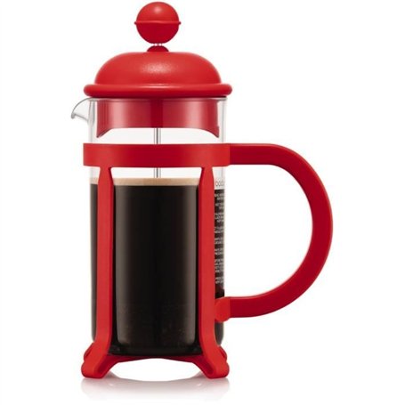 Cafetiere a piston - BODUM - Java - Monture et couvercle en plastique - 3 tasses - 0.35 l - Rouge