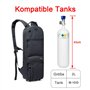 iGuerburn Sac à dos pour réservoir de taille D (2 l) - Bouteille d'oxygène O2 - Noir