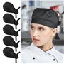 Lot de 5 bonnets de cuisine pour homme et femme - Bonnet réglable - Long bonnet de service bandana - Bonnet de service de restau