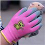 COACOM Lot de 3 paires de gants de jardinage universels pour enfants avec motif grenouille (jaune, rose, bleu)