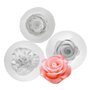Lot de 3 Moules à Bougies en Silicone, Moule Bougie Silicone Roses - Œillet - Pivoine, Moule Bougie, Moule Silicone Bougie, 3D -
