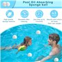 Éponge Absorbante d'Huile 4 Pièces Éponge Absorbante Piscine, Réutilisables Absorbeur d'éponge de Piscine, Boules de Filtre de P