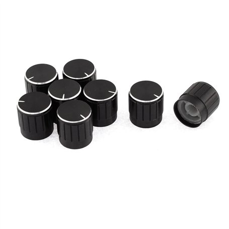 sourcing map 8pcs Bouton Potentiomètre Capuchon rotatif de contrôle de gradateur de lampe antidérapant 5 mm de diamètre de trou