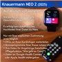 Knauermann NEO 2 (2025) - Noir rectangulaire - Montre saine Smartwatch - ECG - Fonction HRV - BT Bluetooth - Apnée du sommeil - 