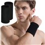 Yoezuo 2 Pièces Sport Serre Poignets, Serre-Poignets Bracelets Absorbants Poignet Sweatband Bandeau de Poignet Bracelets de Spor