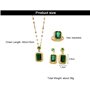 KONFEN Parure Bijoux Cristal Femme, Cristal Ensemble Collier Boucle d'oreilles Bague Ajustable avec Zircon Cubique, 3 Pièces Bij
