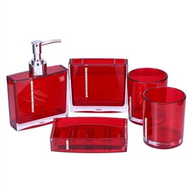 Lot de 5 Accessoires de Salle de Bain en Acrylique 1 Distributeur de Savon