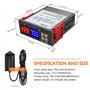 DollaTek Contrôleur d'humidité de la température 220 V 2 relais STC-3028 avec sonde de capteur d'humidité de la température Cont