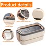 WIYETY Bento Boîte à déjeuner à 2 étages avec compartiments : boîte à déjeuner pour adulte en acier inoxydable de qualité supéri