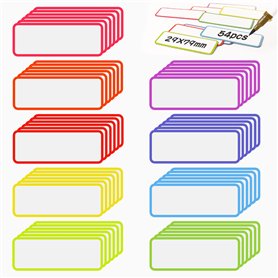 Étiquettes Magnétiques, Teklemon 54 Pièces 7,9x2,9 cm Petit Memo Tableau Blanc Effaçable à Sec, Étiquette Aimanté Frigo pour Réf Étiquettes Magnétiques