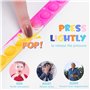 Steemjoey 24 pièces Fluorescent Push Pop Bracelet Bubble Fidget Toys Poppet Bracelet pour Enfants, Fidget Wristband avec Autiste