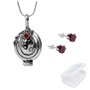 JinYu Lot de 2 pendentifs avec médaillon et boucles d'oreilles rouges Elena Gilbert avec boîte transparente