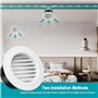 ANBOO Lot de 4 Grille de Ventilation Ronde, Grille D’aération en Plastique avec Moustiquaire, Grille Aeration pour Salle de Bain