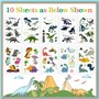120 Pièces Tatouages Temporaires Dinosaure Lumineux Pour Enfants