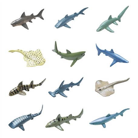KRYMSON Lot de 12 jouets de requin