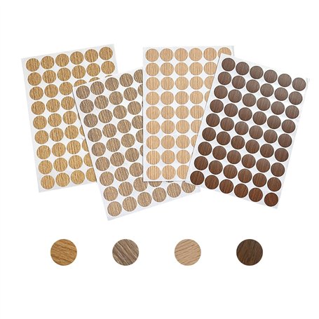 4 feuilles (216 feuilles) d'autocollants en grain de bois