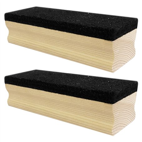 Lot de 2 gommes pour tableau noir avec manche en bois