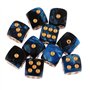 B Blesiya Set 10 Dés à Jouer 6 Faces en Résine Dice D6 D&D TRPG pour Jeux de Société Party Bar -16mm - Bleu + Noir