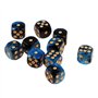 B Blesiya Set 10 Dés à Jouer 6 Faces en Résine Dice D6 D&D TRPG pour Jeux de Société Party Bar -16mm - Bleu + Noir