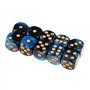 B Blesiya Set 10 Dés à Jouer 6 Faces en Résine Dice D6 D&D TRPG pour Jeux de Société Party Bar -16mm - Bleu + Noir
