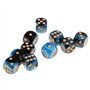 B Blesiya Set 10 Dés à Jouer 6 Faces en Résine Dice D6 D&D TRPG pour Jeux de Société Party Bar -16mm - Bleu + Noir