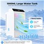 Climatiseur Mobile avec Ecran, 1000 ml Refroidisseur D'air, 4-EN-1 Ventilateur Humidificateur Mini Clim avec Double Pulvérisatio