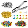 Tunejoy Attache Parisienne 350 Pièces Mini Brads Multicolore Métal Attaches Broches Fendues avec Pince à Poinçonner à la Main po