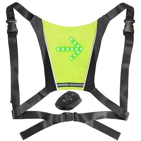 SWAREY Gilet de Cyclisme Réfléchissant Clignotant pour Vélo Lumiere Velo Haute Visibilité Sécurité Nuit Course Vélo Accrocheurs