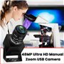 ELP Caméra USB 48 MP 8K Ultra HD USB avec Objectif Zoom Manuel 3,6 à 10 mm 3X Webcam pour Ordinateur Lightburn Caméra Gros Plan