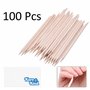 Kare & Kind 100x Bâtons à Ongles en Bois Orange Double Face - Nettoyant Décapant à Cuticules - Manucure, Pédicure, Bricolage - M