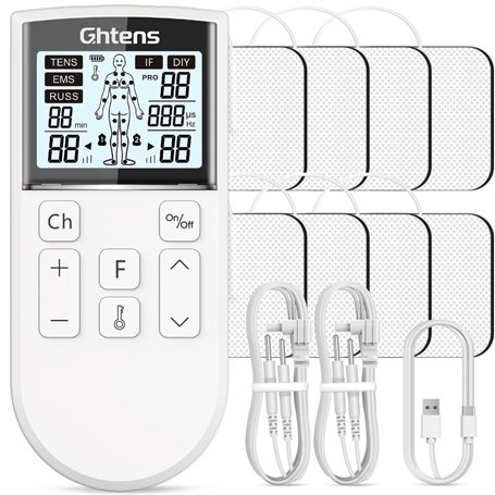 GHTENS Électrostimulateur Musculaire 5 en 1: TENS/EMS/IF/RUSS/DIY