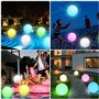 Riisoyu Lot de 2 Ballon de Plage Gonflable Lumineux, IP68 Boules LED Plage 16 Couleurs et 4 Modes LED Ballon De Plage avec Téléc