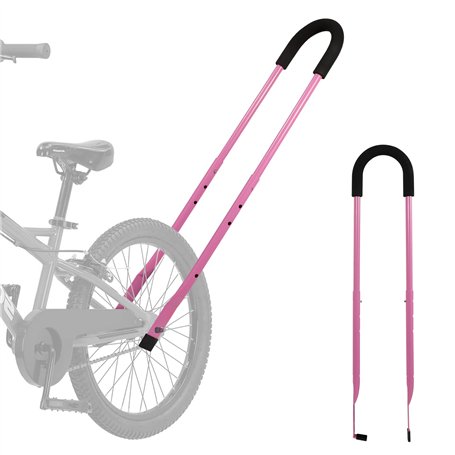 MOSHAY Barre de poussée d'équilibre pour vélo d'enfant Rose 1