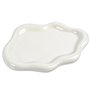 Gxhong Plateau en céramique nuages - Plateau à bijoux en céramique blanche - Plateau à bijoux pour femmes - Forme de nuage irrég