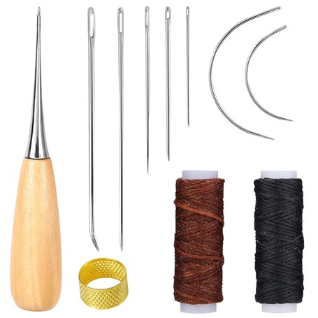 11 Pièces Aiguilles à Coudre Cuir Set