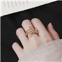 XFSRG Bague Femme Réglable Bijoux Mode Élégante Bague Argent Or pour Toutes Occasions