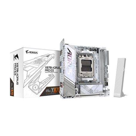 GIGABYTE X870I AORUS Pro Ice Carte mère AMD AM5 LGA 1718